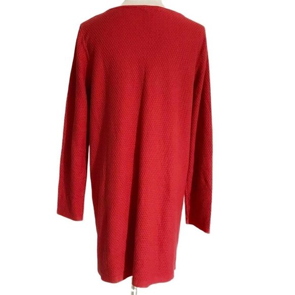 J. Jill Medium Red Top Tunic Crew Neck - Picture 3 of 6